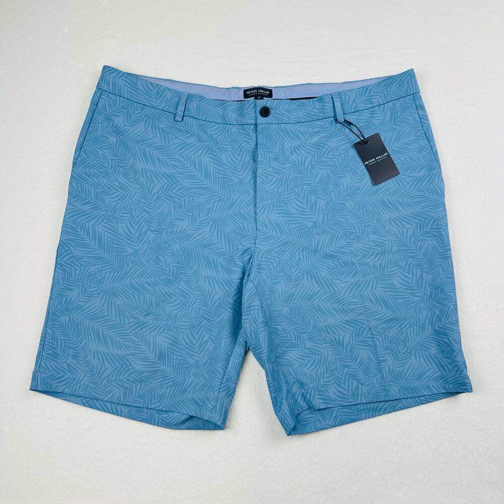 Peter Millar Crown Crafted Men’s 40 Blue Surge Palm Luxury Golf Shorts